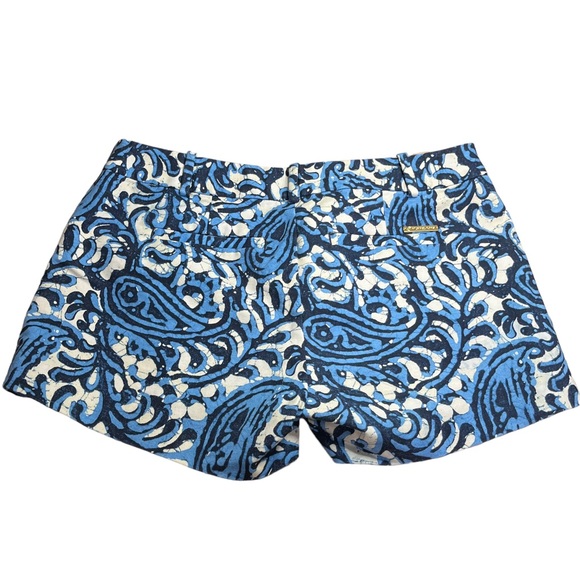EUC MICHAEL KORS Blue Paisley Print Shorts Size 0 - Picture 3 of 11